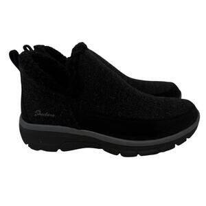 Skechers Relaxed Fit Memory Foam Black Booties Womens 7 Pull On
